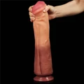 Kép 4/8 - Lovetoy 12 Dual-Layered Platinum Silicone Cock