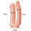 Kép 4/9 - Lovetoy 12 Realistic Mega Double Dildo