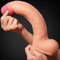 Kép 7/8 - Lovetoy 12 Dual Layered Platinum Silicone Cock