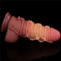 Kép 10/12 - Lovetoy 9.5 Dual Layered Platinum Silicone Cock With Rope