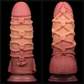 Kép 3/12 - Lovetoy 9.5 Dual Layered Platinum Silicone Cock With Rope