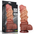 Kép 1/13 - Lovetoy 10.5 Dual Layered Platinum Silicone Cock With Rope