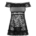 Kép 3/6 - Obsessive Flores fodros-virágos babydoll tangával (fekete)