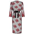 Kép 4/6 - Obsessive Redessia csipke kimonó (piros-fekete)