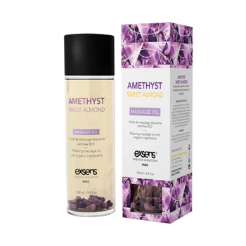 Exsens Organic Massage Oil With Stones Amethyst Sweet Almond