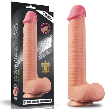 Lovetoy 12 Dual-Layered Platinum Silicone Cock