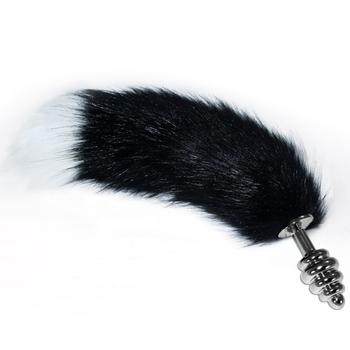 Lovetoy Gorgeous Metal Anal Tail White+Black