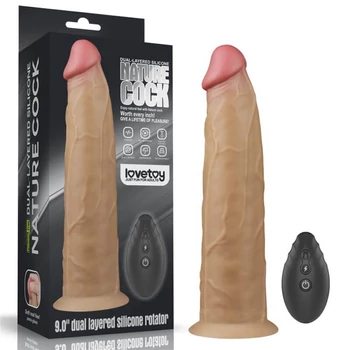 Lovetoy 9.0 Dual Layered Platinum Silicone Rotator