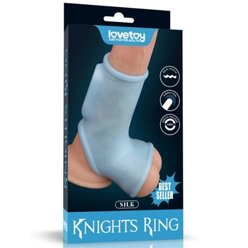 Lovetoy Vibrating Silk Knights Ring With Scrotum Sleeve