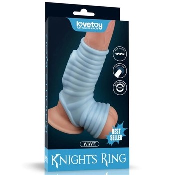 Lovetoy Vibrating Wave Knights Ring With Scrotum Sleeve