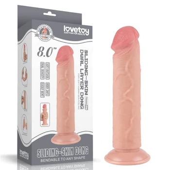 Lovetoy 8.0 Sliding Skin Dual Layer Dong