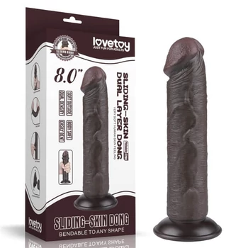 Lovetoy 8.0 Sliding Skin Dual Layer Dong