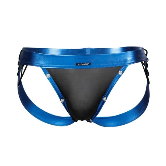Cut4Men Desire Jockstrap Blue Leatherette