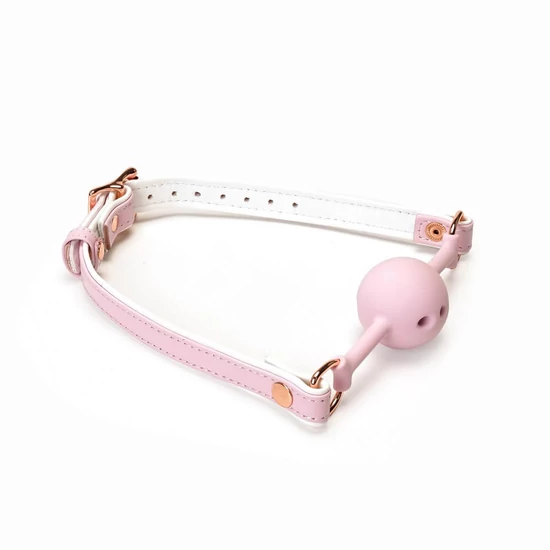 Liebe Seele White &amp; Pink Fairy Goat Leather Ball Gag
