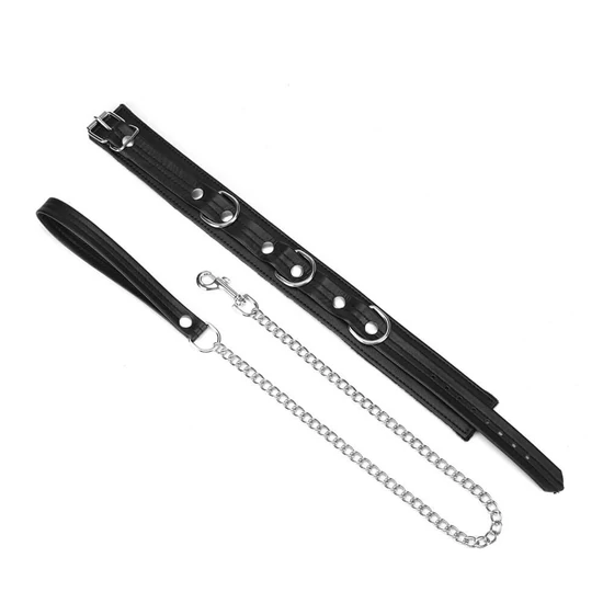 Liebe Seele Black Bond Collar With Leash