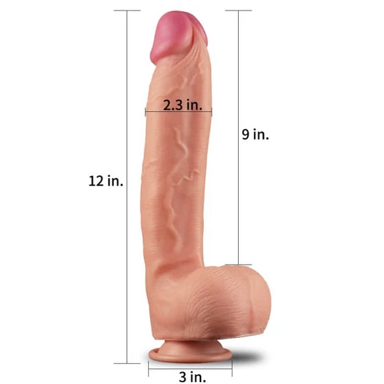 Lovetoy 12 Dual Layered Platinum Silicone Cock
