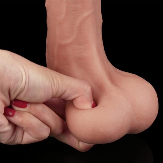 Lovetoy 8.5 Sliding Skin Dual Layer Dong Whole Testicle