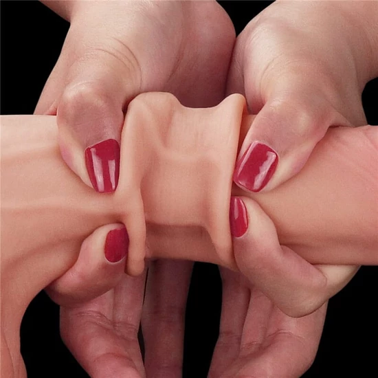 Lovetoy 8.5 Sliding Skin Dual Layer Dong Whole Testicle