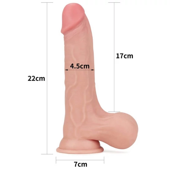 Lovetoy 8.5 Sliding Skin Dual Layer Dong Whole Testicle