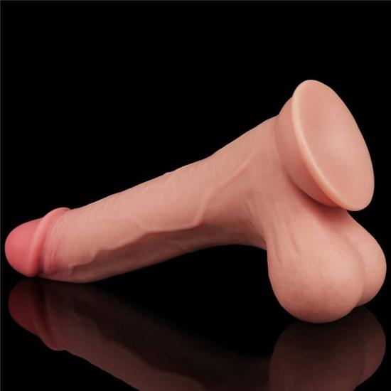 Lovetoy 8.5 Sliding Skin Dual Layer Dong Whole Testicle
