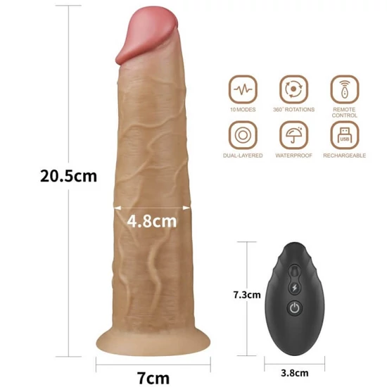 Lovetoy 8.0 Dual Layered Platinum Silicone Rotator