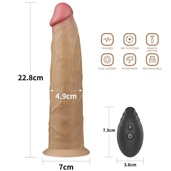 Lovetoy 9.0 Dual Layered Platinum Silicone Rotator