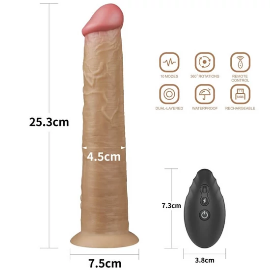 Lovetoy 10 Dual Layered Platinum Silicone Rotator