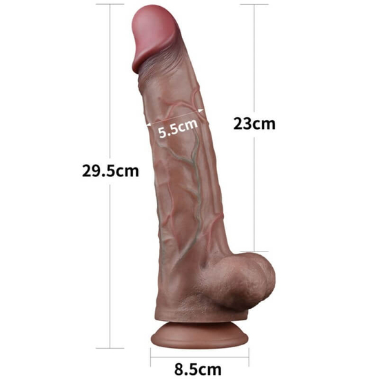 Lovetoy 11.5 Dual Layered Platinum Silicone Cock