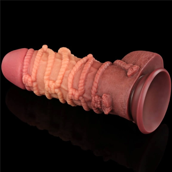 Lovetoy 9.5 Dual Layered Platinum Silicone Cock With Rope