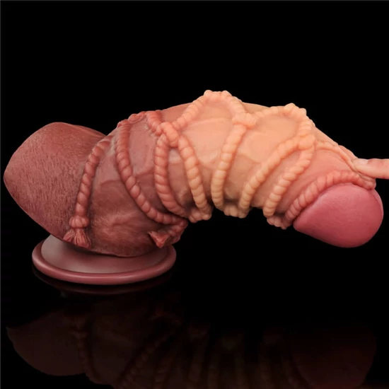 Lovetoy 9.5 Dual Layered Platinum Silicone Cock With Rope