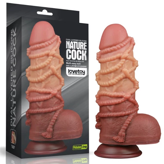 Lovetoy 9.5 Dual Layered Platinum Silicone Cock With Rope