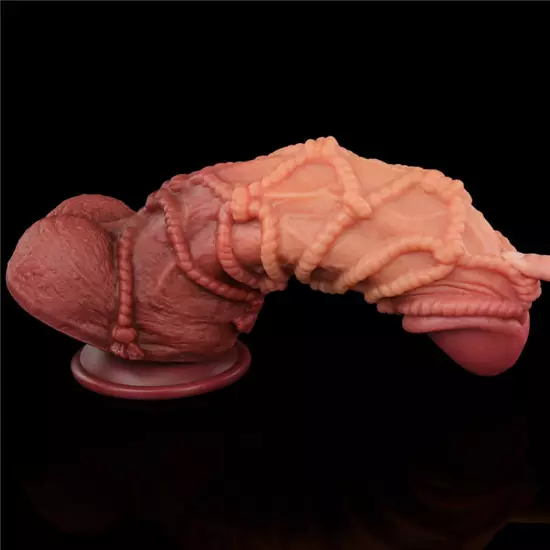Lovetoy 10.5 Dual Layered Platinum Silicone Cock With Rope