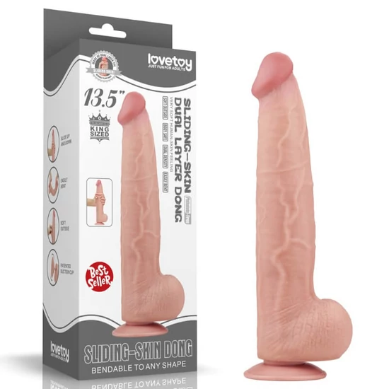 Lovetoy 13.5 King Sized Sliding Skin Dual Layer Dong