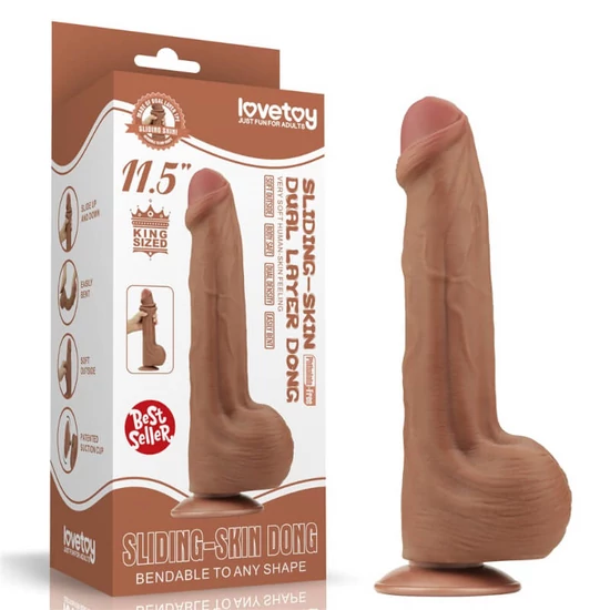 Lovetoy 11.5 King Sized Sliding Skin Dual Layer Dong