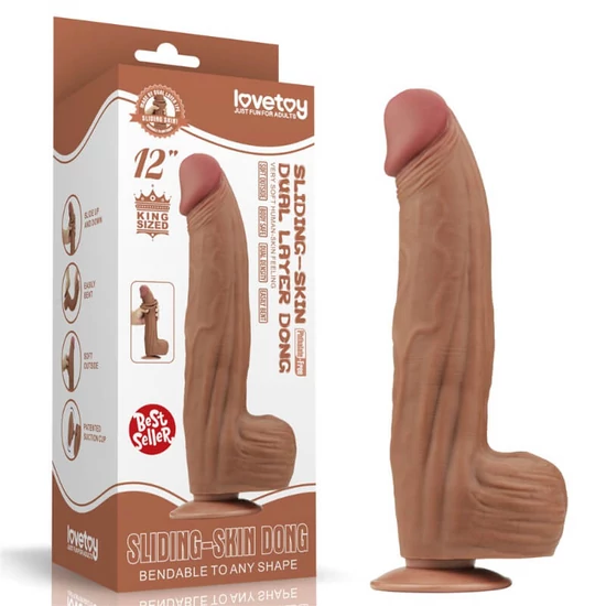 Lovetoy 12 King Sized Sliding Skin Dual Layer Dong