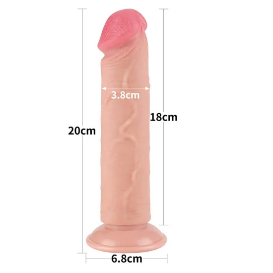 Lovetoy 8.0 Sliding Skin Dual Layer Dong