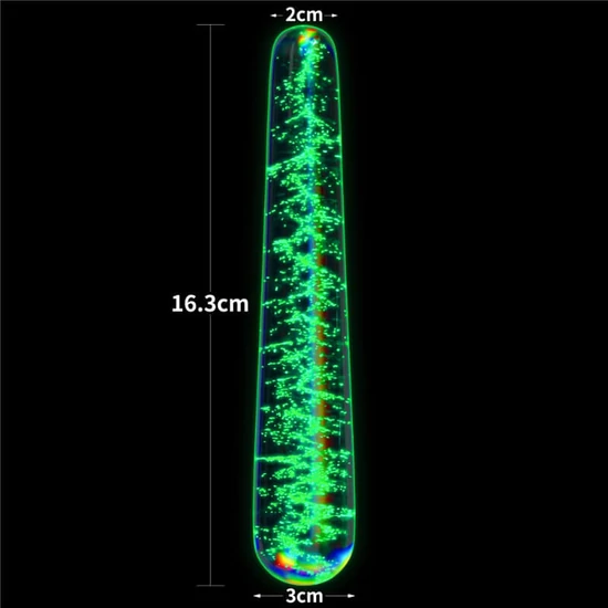 Lovetoy Glow In The Dark Twilight Gleam Glass Dildo Slim Fantasy