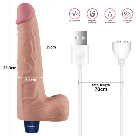 Lovetoy 10 Real Softee Vibrating Dildo