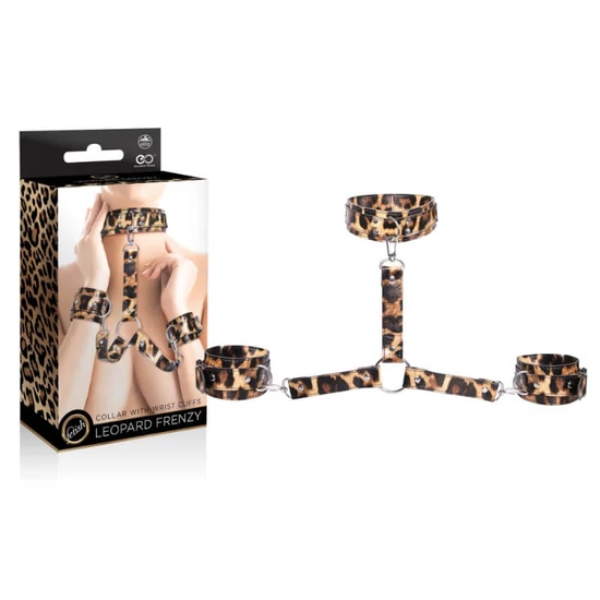 Nmc Leopard Frenzy Collar With Hand Cuffs