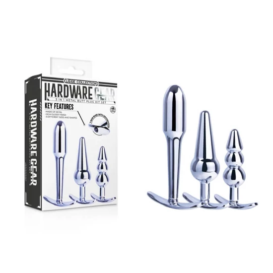 Nmc Hardware Gear 3 In 1 Metal Butt Plug Set II