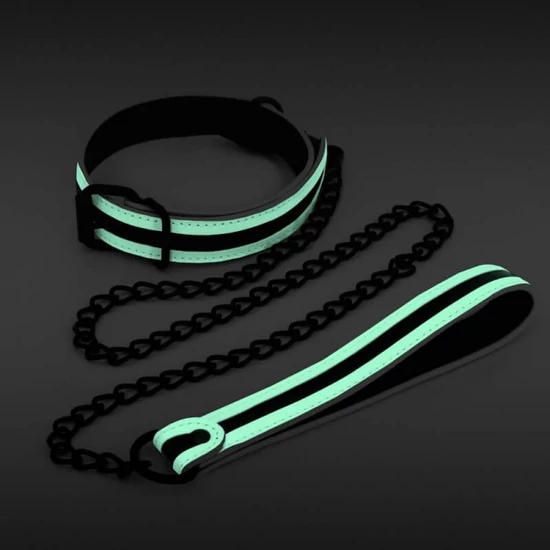 NS Novelties Glo Bondage Collar And Leash