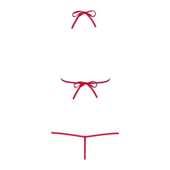 Obsessive Luiza tulipános pántos body (piros)