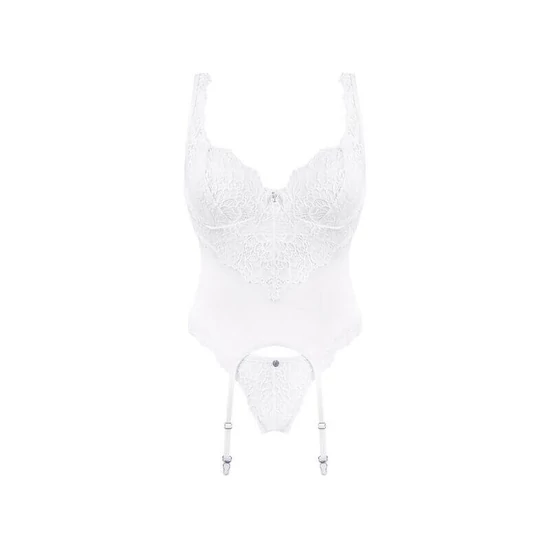 Obsessive Amor Blanco Underwire Corset And Thong