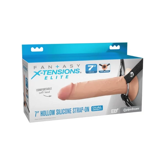 Pipedream Fantasy X-Tensions Elite 7 Silicone Hollow Strap-On Dual Density