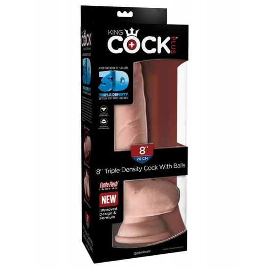 Pipedream King Cock Plus 8 Triple Density Fat Cock With Balls