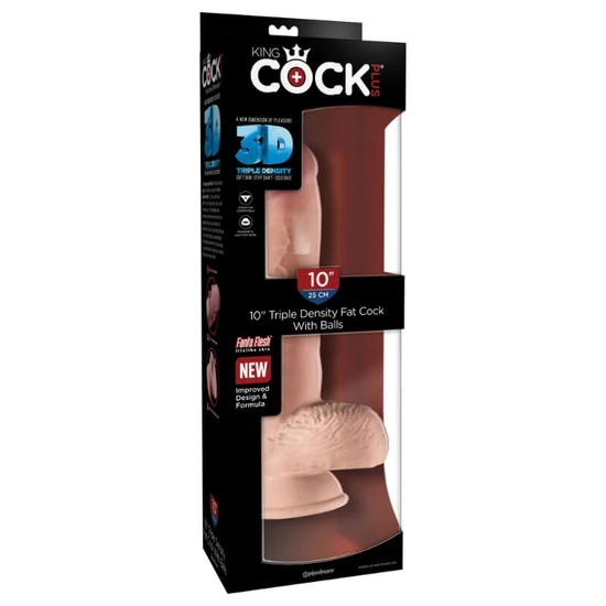 Pipedream King Cock Plus 10 Triple Density Fat Cock With Balls
