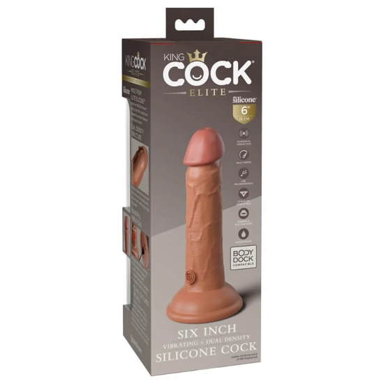 Pipedream King Cock Elite 6 Vibrating Dual Density Silicone Cock