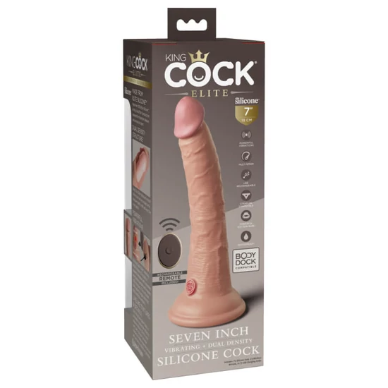 Pipedream King Cock Elite 7 Vibrating Dual Density Silicone Cock With Remote