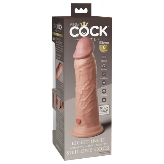 Pipedream King Cock Elite 8 Vibrating Dual Density Silicone Cock