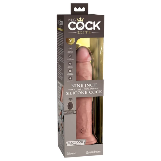 Pipedream King Cock Elite 9 Vibrating Silicone Dual Density Cock With Remote